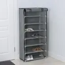Обувница с чехлом Ladom 30x60x123 см 7 полок металл и ПВХ цвет серый