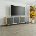 Тумба под телевизор Сима-ленд Парус-10 180х40х53 см дерево цвет дуб крафт золотой/карбон вулкан