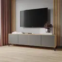 Тумба под телевизор Сима-ленд Парус-11 200х40х55 см дерево цвет дуб крафт золотой/графит серый