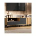 Тумба под телевизор Сима-ленд Роджина 150х42х51 см ЛДСП цвет графит/дуб крафт