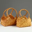 Набор корзин плетеных Сима-ленд 36x36x25 см пластик цвет жёлтый 2 шт.