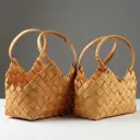 Набор корзин плетеных Сима-ленд 27x35x31 см пластик цвет жёлтый 2 шт.