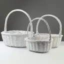 Набор корзин плетеных Сима-ленд 29x32x42 см пластик цвет белый 3 шт.