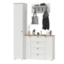 Комплект мебели для прихожей Mobi Остин пр-21-бз 120x230x54 см ЛДСП цвет белый шагрень/дуб крафт золотой