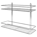 Полка для ванной комнаты Swensa SWR-022 двухъярусная прямая металл