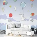 Фотообои Divino Зайки в небе пастельные тона 300x270 см F-357