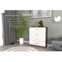 Комод Furnistyle Лайф лкм-01 3 ящика 80x40x90 см ЛДСП цвет дуб коричневый табак/светлое дерево