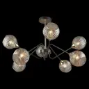 Люстра на штанге Reluce 04898-0.3-08 coffee+fgd 8 ламп 24 м² цвет коричневый