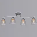 Люстра потолочная Reluce 87360 87360-0.3-04 wh+cr 4 лампы 7 м² цвет хром/белый/прозрачный