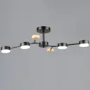 Люстра на штанге Reluce 3860 03860-0.3-04 bk+wood gx53 4 лампы 24 м² цвет дерево/черный