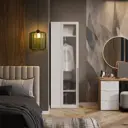 Шкаф распашной Трия Порто с 1 дверью 70x217x37 см ЛДСП цвет белый жемчуг/стекло сатин белое