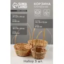 Набор корзин Greengo 18x28x24 см пластик цвет бежевый 3 шт.