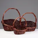 Набор корзин Сима-ленд 15x16x40 см пластик цвет темно-коричневый 3 шт.