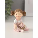 Декоративный предмет Сима-ленд Малышка с хвостиками с цветами в горшочке розовый