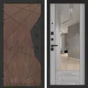 Входная дверь Bunker Бункер BN-14 левый 205x96см цвет орех американский/лайт грей софт с зеркалом ФЛЗ-1