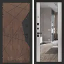 Входная дверь Bunker Бункер BN-14 левый 205x96см цвет орех американский/сандал белый с зеркалом ФЛЗ-1