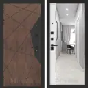 Входная дверь Bunker Бункер BN-14 левый 205x88см цвет орех американский/белый софт с зеркалом ФЛЗ-618