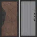 Входная дверь Bunker Бункер BN-14 правый 205x88см цвет орех американский/серый софт рельеф с панелью Хомс