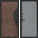 Входная дверь Bunker Бункер BN-14 левый 205x96см цвет орех американский/серый софт рельеф с панелью Хомс