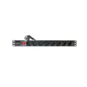 Удлинитель Filum FL-PDU19-8SCH-PS-2MEU 3x1.5 2 м 8 розеток с заземлением 4000 Вт цвет черный