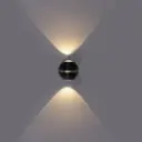 Светильник уличный настенный светодиодный Reluce 86828-9.2-002tlf led2x3w bk 6 Вт IP44 цвет черный