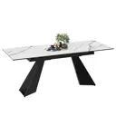 Стол прямоугольный Трия Гермес стекло глянцевое белый мрамор 140x140 МДФ цвет черный