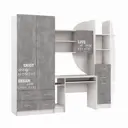 Детская стенка Миф мебель Юниор 2 255x52x200 см ЛДСП цвет белый/бетон светлый