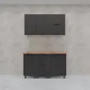 Кухня Лотос Аленушка Н00240221а 140x216x60 см ЛДСП цвет темно-серый