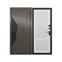 Входная дверь Эталон Trust Mass 202/198 левый 205x86см цвет холст вулканический и черный муар металлик/белоснежный