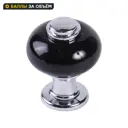 Мебельная ручка-кнопка мебельная Larvij L4.knob18BL цвет черная