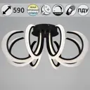 Люстра потолочная светодиодная Reluce 74390-0.3-08S black с пультом управления 26 м² регулируемый белый свет цвет белый/черный