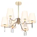 Люстра на штанге Rivoli Cristal 2095-306 6 ламп 18 м² цвет золото