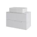 Тумба под раковину подвесная Topline FLIPTUS70W-7600W 70см с раковиной цвет Белый матовый