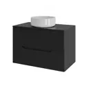 Тумба под раковину подвесная Topline FLIPTUS70B-9360W 70см с раковиной цвет Черный матовый