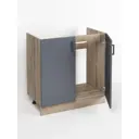 Кухонный шкаф под мойку Regent style Кухонный модуль напольный 80x80x60 см ЛДСП цвет графит