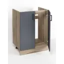 Кухонный шкаф под мойку Regent style Кухонный модуль напольный 60x80x60 см ЛДСП цвет графит