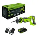 Пила сабельная аккумуляторная бесщеточная Greenworks GPT-BLRS-1 1200607CUA, 24 Li-Ion 1x2 Ач