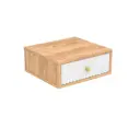 Тумба прикроватная Сима-ленд Селин 38x35x15 см 1 ящик ЛДСП цвет дуб крафт золотой/белый глянец/золото