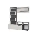 Модульная стенка Bts МС Евро 166x182x43.2 см ЛДСП цвет графит/дуб крафт белый