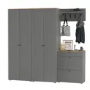 Комплект мебели для прихожей Mobi Остин пр-29-гз 240x230x54 см ЛДСП цвет серый графит/дуб крафт золотой