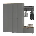 Комплект мебели для прихожей Mobi Остин пр-31-гз 240x230x54 см ЛДСП цвет серый графит/дуб крафт золотой