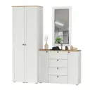 Комплект мебели для прихожей Mobi Остин пр-32-бз 200x230x54 см ЛДСП цвет белый шагрень/дуб крафт золотой