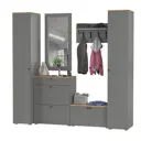 Комплект мебели для прихожей Mobi Остин пр-46-гз 240x230x54 см ЛДСП цвет серый графит/дуб крафт золотой