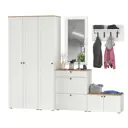 Комплект мебели для прихожей Mobi Остин пр-49-бз 200x230x54 см ЛДСП цвет белый шагрень/дуб крафт золотой