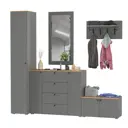 Комплект мебели для прихожей Mobi Остин пр-51-гз 200x230x54 см ЛДСП цвет серый графит/дуб крафт золотой