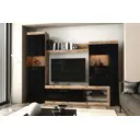 Шкаф для телевизора Нонтон 280.50x200x40 см ЛДСП цвет черный/дуб делано