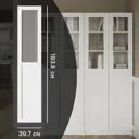 Дверь для шкафа Буккер 1 рифленое стекло 39.7x193.8x1.6 см ДСП левая цвет белый матовый