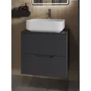 Тумба с раковиной Topline FLIPTUS60G-5500W подвесная 60 см цвет графит/белый