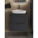 Тумба с раковиной Topline FLIPTUS60G-7500W подвесная 60 см цвет графит/белый