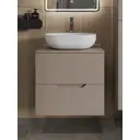 Тумба с раковиной Topline FLIPTUS60L-5480W подвесная 60 см цвет латте/белый